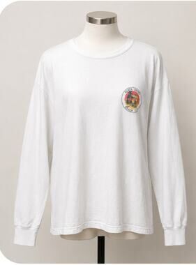 Sundae School White Graphic Long Sleeve Tee Unisex S